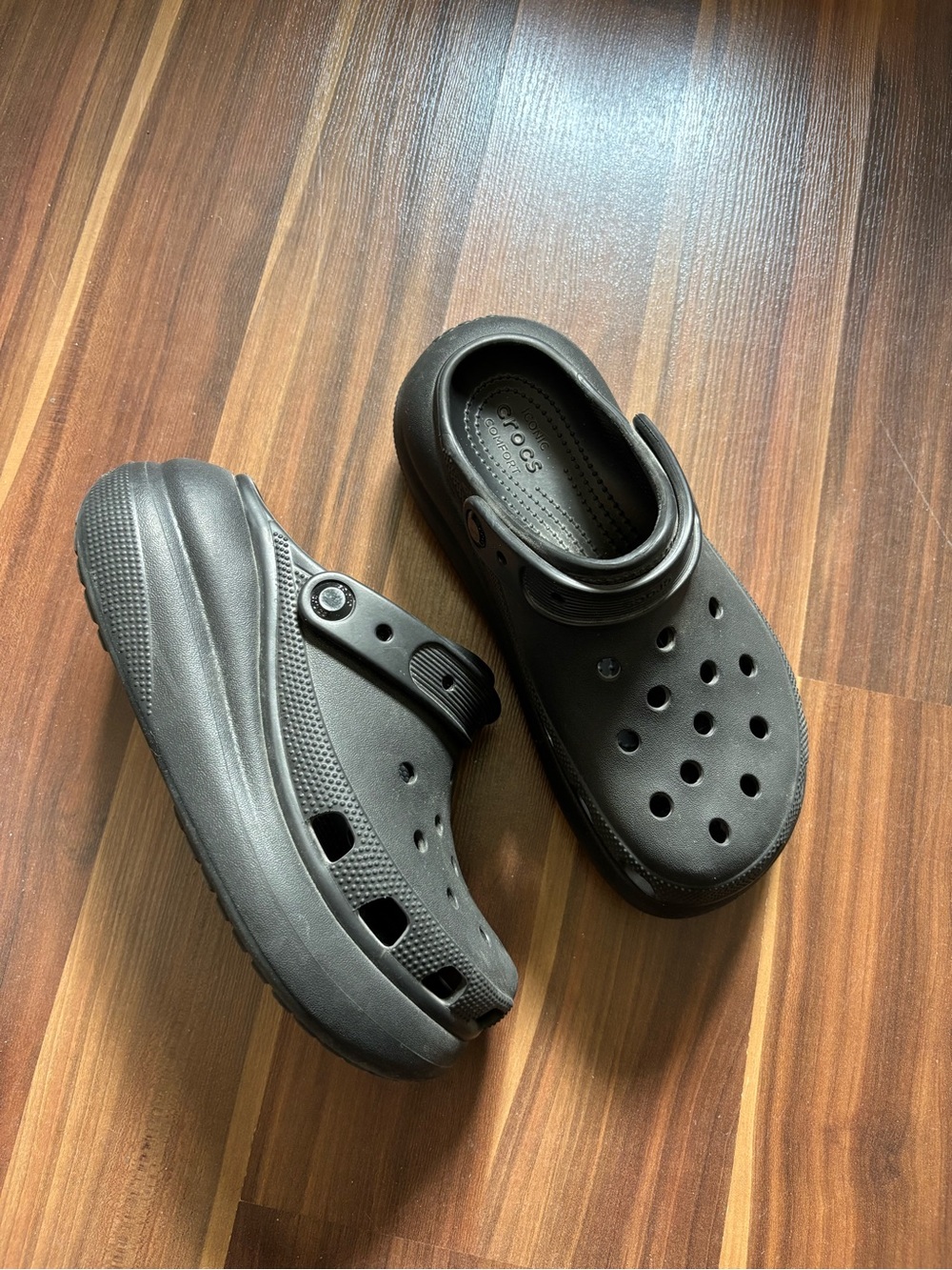 CROCS Platform Clogs in Black